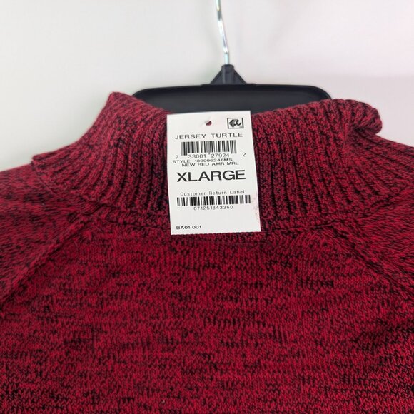 NEW Karen Scott Jersey sweater Turtle Neck -size XL -Color new red amore - Picture 4 of 9